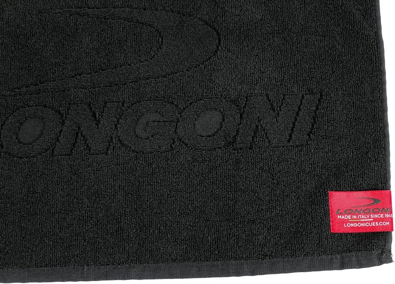 Longoni Billiard Towel Total Black - for Hands and Shaft - 100% Cotton - 40 x 25 cm - 16"x10" - Image 2